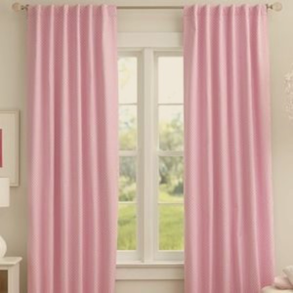 Two Pottery Barn Kids Pink Polka Dot Panels